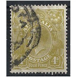 Australia 1929 SG102 4d Yellow-Olive Fine Used . ..