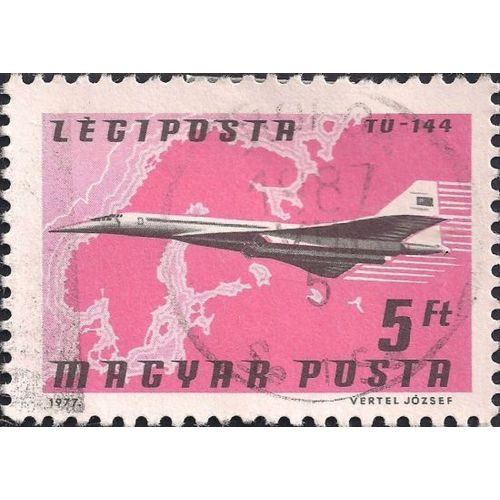 HUNGARY, AIR, Tupolev Tu-144, pink 1977, 5Ft, #.