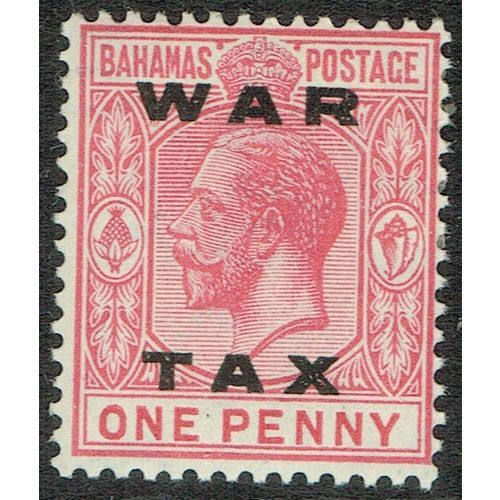 Bahamas 1919 War Tax 1d Carmine SG103 MM