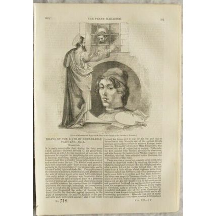 1843 The Penny Magazine No. 718 Guadaloupe, stockings, Masaccio, pawn societies,