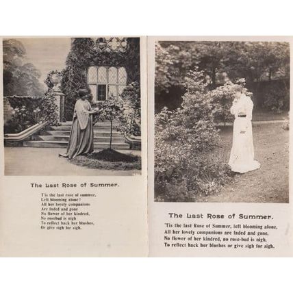 The Last Rose Of Summer 2x Religious Songcard Postcard