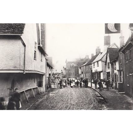Moon Mystic Sign Victorian Queen Street Hitchin Hertfordshire Rare Postcard