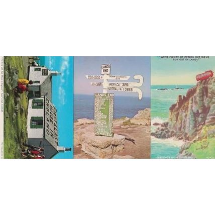 Lands End Cornwall Petrol Road Sign 3x MINT 1970s Postcard s