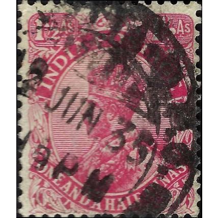 INDIA, King George V, Imperial Crown of India, red 1929, 1½anna