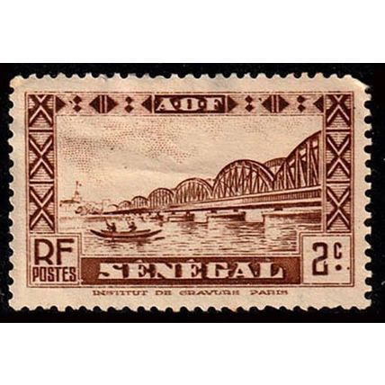 Senegal 1935 Faidherbe Bridge 2c Used Stamp