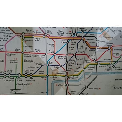 SALE! London UNDERGROUND TUBE Vintage 91 Tourist guide map Railway train ALDWYCH