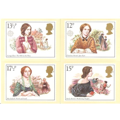 PHQ cards x 4 mint loose Famous Novelists 1980 set
