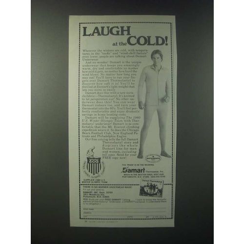 1979 Damart Thermolactyl Underweear Ad - Laugh at the Cold