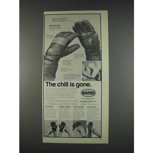 1982 Bates Winter Gloves Ad - The Chill is Gone