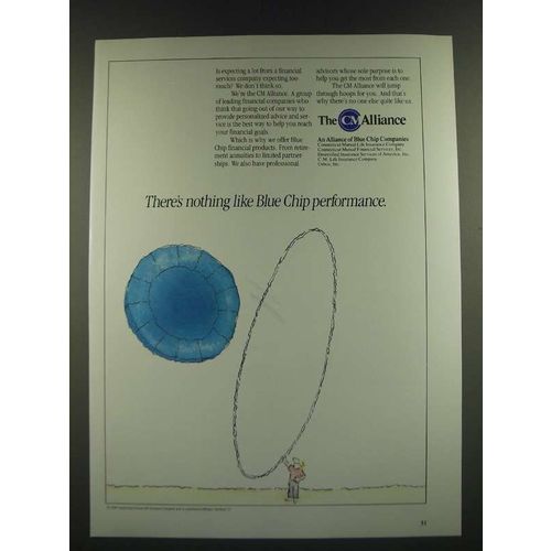1986 The CM Alliance Ad - There's Nothing Like Blue Chip Performance