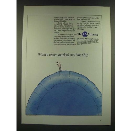 1986 The CM Alliance Ad - Without Vision, You Don't Stay Blue Chip