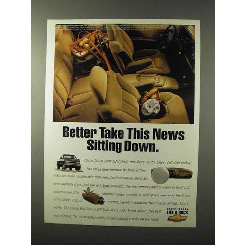 1995 Chevy Pickup Truck Ad - Take News Sitting Down