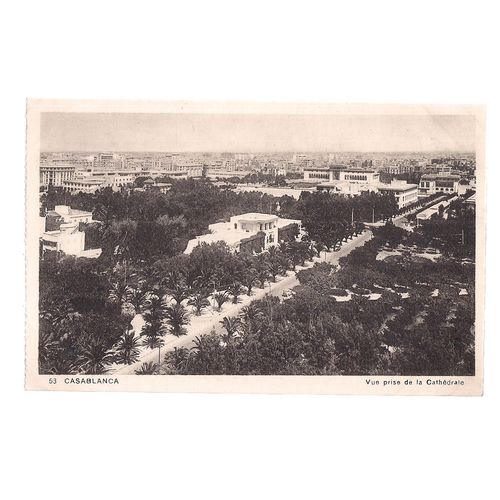 VUE PRISE DE LA CATHEDRALE , CASABLANCA, MOROCCO unused vintage postcard #
