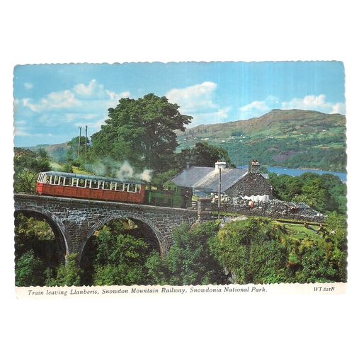 TRAIN, LLANBERIS, SNOWDON MOUNTAIN RAILWAY used vintage postcard 1972 postmark #
