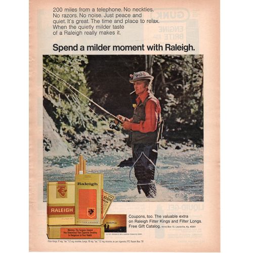 Raleigh Cigarettes vintage Print Ad July 1971