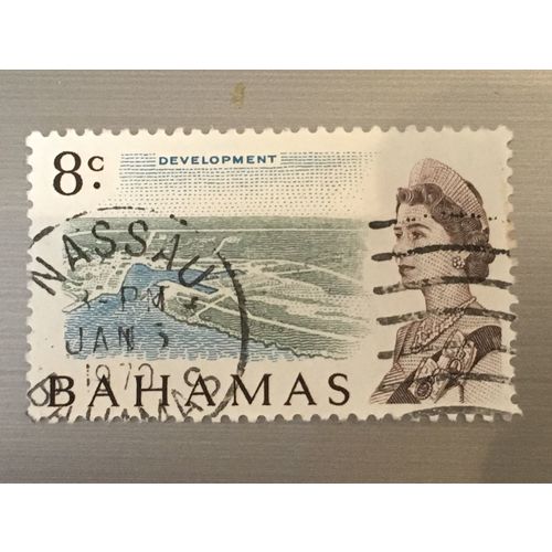 Bahamas QEII 1970 8c Development Used SG 300a Sc 257 postage stamp whiter paper