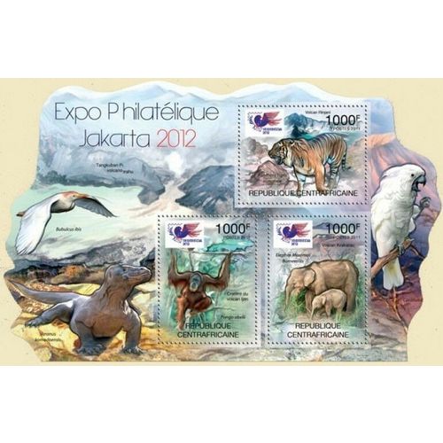 CENTRAL AFRICA 2011 SHEET MNH PHILATELIC EXPO JAKARTA 2012 WILDLIFE BIRDS