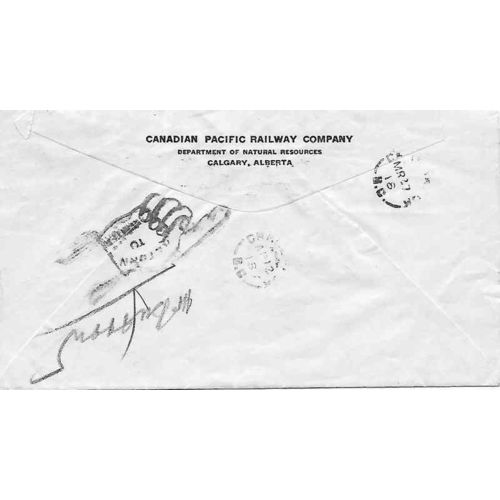 Canada Admiral WAR TAX Perfin CPR Letter Rate 1918, Calgary Alberta to BC