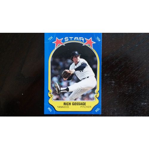 1981 Fleer Star Sticker Card # 118 Rich Gossage Ex (5) New York Yankees