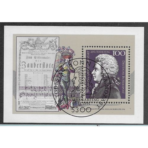 GER 1991 100pf 'WOLFGANG AMADEUS MOZART' M/S FINE USED (EBID61-534)