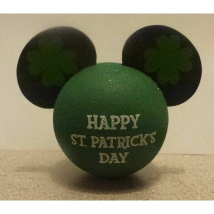 DISNEY ST. PATRICKS DAY 4 LEAF CLOVER MICKEY EARS CAR TRUCK ANTENNA TOPPER~NEW~