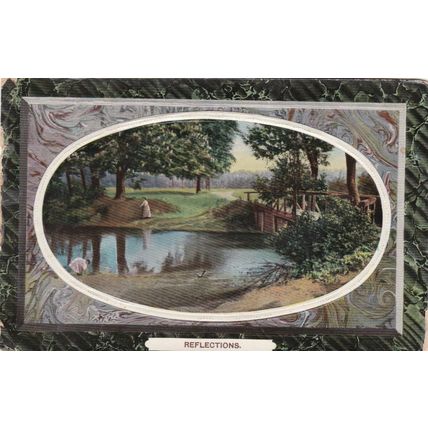 Reflections Unknown Artist Postcard posted 1911 corner crease