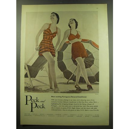 1949 Peck and Peck Carolyn Schnurer Beachwear Ad - photo by Tom Polumbo