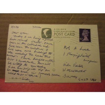 multiview, EXETER CATHEDRAL, DEVON used postcard by J. Salmon 1975 pm =