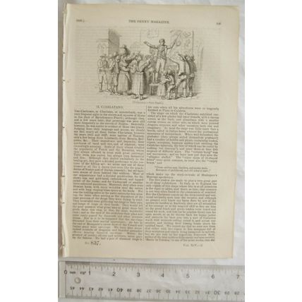 1845 The Penny Magazine No. 837 Il Ciarlatano, Chaucer, poets - birds, deafness