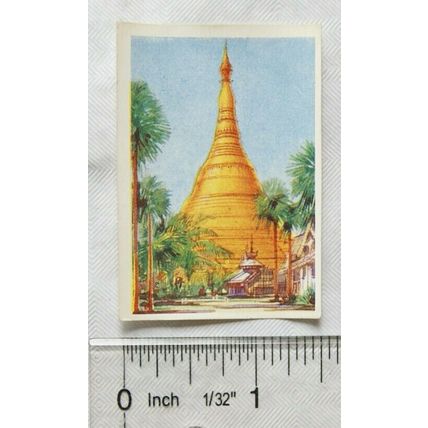 1930s Nestle's Pictorial World Atlas stamp No. 13 Shwe Dagon Pagoda, Rangoon