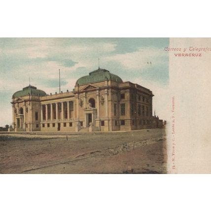 Veracruz Correos y Telegrafos Mexico Postal Services Old Postcard