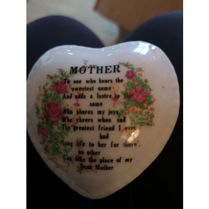 Mother Poem Heart Shape Trinket Box