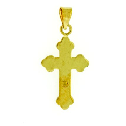 Cross Jesus Crucifix Religious Real 14k Yellow Gold Pendant Charm 34 x16x2.4mm