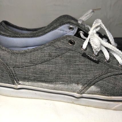 Vans Off the Wall Womens 6.5 Skateboarding Lace Up Sneakers Canvas Charcoal Grey