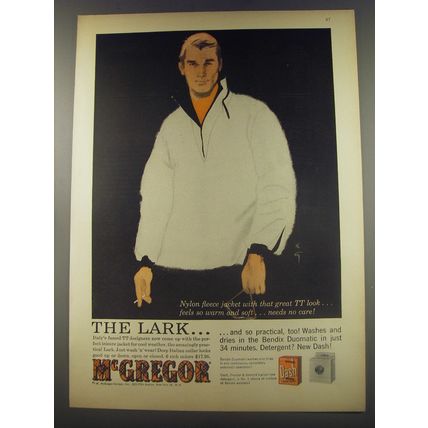 1956 McGregor Lark Jacket Ad - Nylon fleece jacket with that great TT look