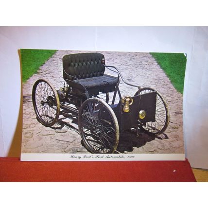 1896 FORD QUADRICYCLE, FORD MUSEUM, MICHIGAN veteran car unused postcard #