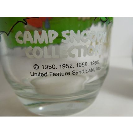 Lot of 2 McDonald's Peanuts Camp Snoopy Collection Glasses Vintage