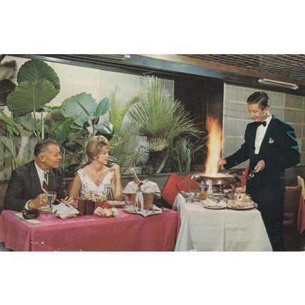 1966 - Delmonico's Restaurant, Londres 87, Mexico City - Postcard & Stamp