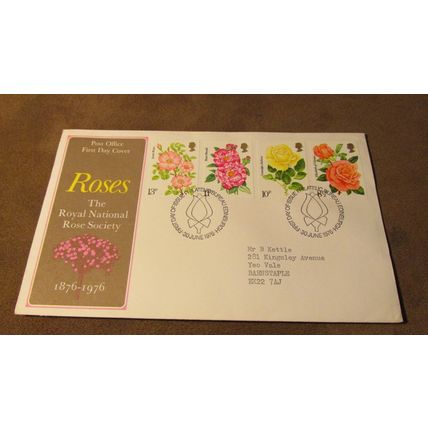 1976 GB FDC Cover - The Royal National Rose Society - Flowers