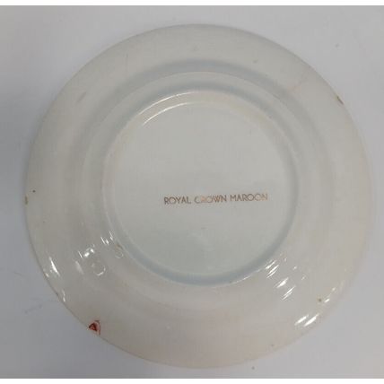 Royal Rajah Maroon 22k Gold Crown China Co Rose Dessert Bread Plate 6 1/4"
