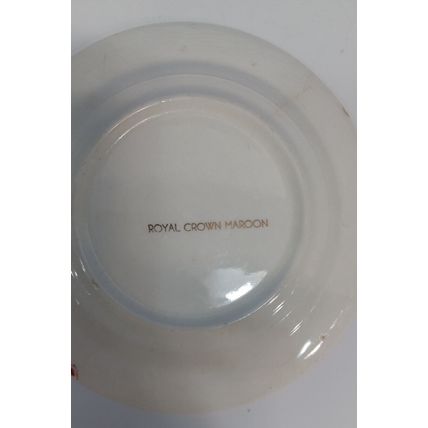 Royal Rajah Maroon 22k Gold Crown China Co Rose Dessert Bread Plate 6 1/4"