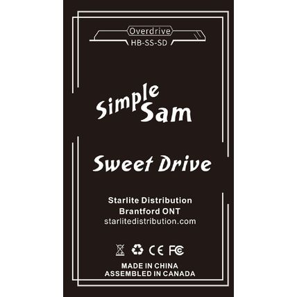 Simple Sam Sweet Drive Analog Overdrive Guitar FX Pedal Bypass Astounding Tone ✅