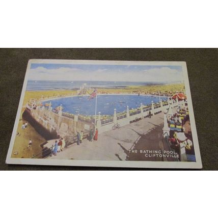 A.H & S Art Deco Style Postcard - Bathing Pool, Cliftonville - Margate, Kent