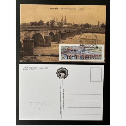 France 2022 ATM Lisa Maxi Carte Moulins Allier Salons Timbres Passion Régemortes