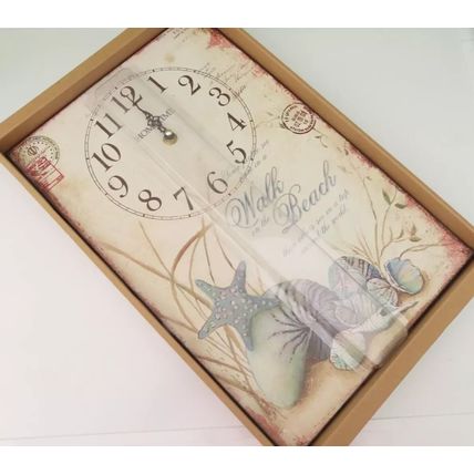 Walk on the Beach Metal Wall Clock Shabby Chic 39 CM Time Gift Home Decor