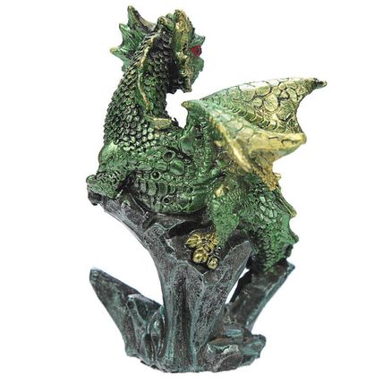 Mini Rock Crystal Enchanted Nightmare Dragon Figurine Statue Blue Red