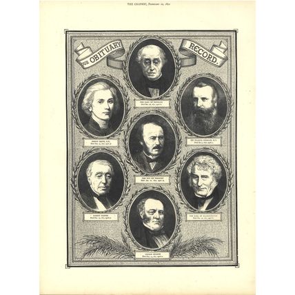 OBITUARY RECORD 1872 Earl of Kenmare, Duc de Persigny VICTORIAN ENGRAVING