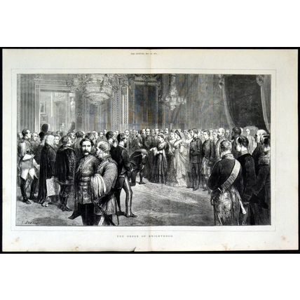ORDER OF KNIGHTHOOD 1872 Godefroy Durand VICTORIAN ENGRAVING
