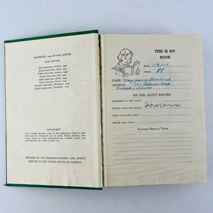 GIRL SCOUT HANDBOOK Hardcover 1945 Book