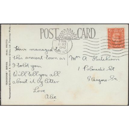 Tonbridge Castle, Kent, 1942 - Sweetman RP Postcard